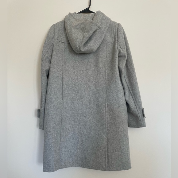 J. CREW Wool Melton Duffle Coat HEATHER DOVE CLEAN MODERN CLASSIC size 2 - Picture 3 of 16